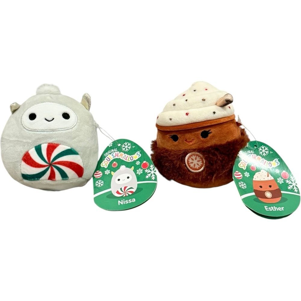 Squishmallows Minis Set of 2 Kids Collectible Plush Toys Nissa & Esther. NEW.